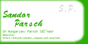 sandor parsch business card